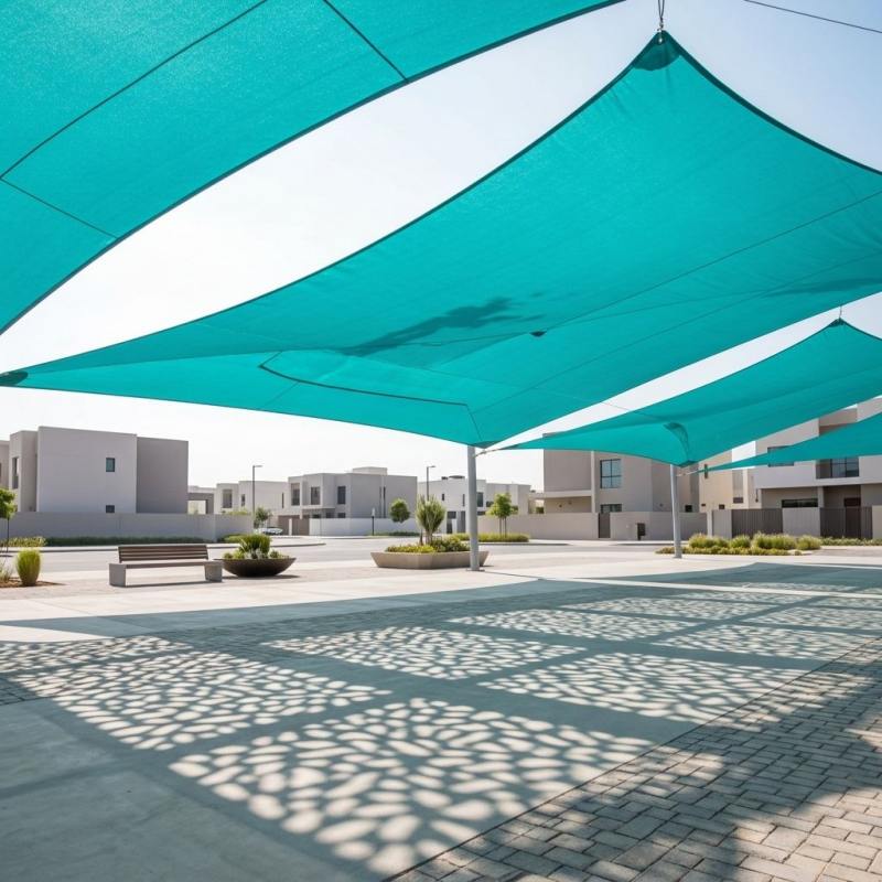 سایه بان مشبک نفوذپذیر سایل Shade Sail 100% Virgin HDPE UV Block